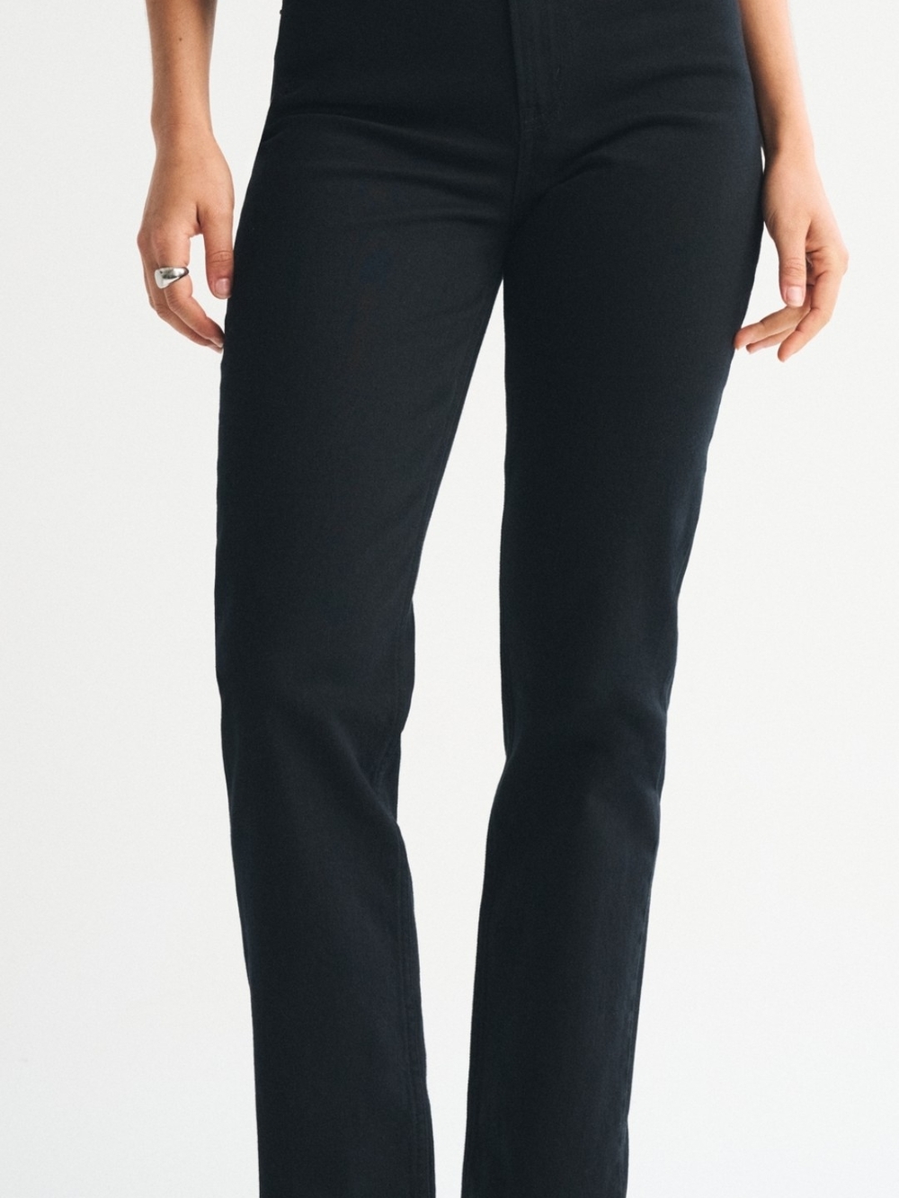 Abercrombie & Fitch Women's Straight Leg Jeans - Black